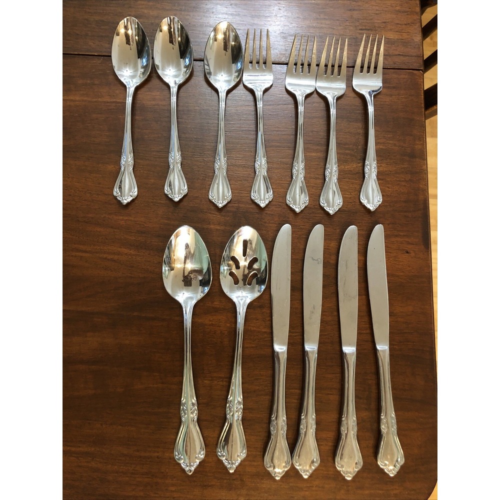 13 Piece Lot Reed & Barton Select BELLE GROVE Stainless Flatware Forks & Spoons